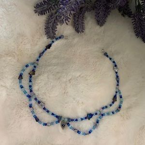 ✨🪬🧿 Starry blue hamsa choker necklace🪬🧿✨